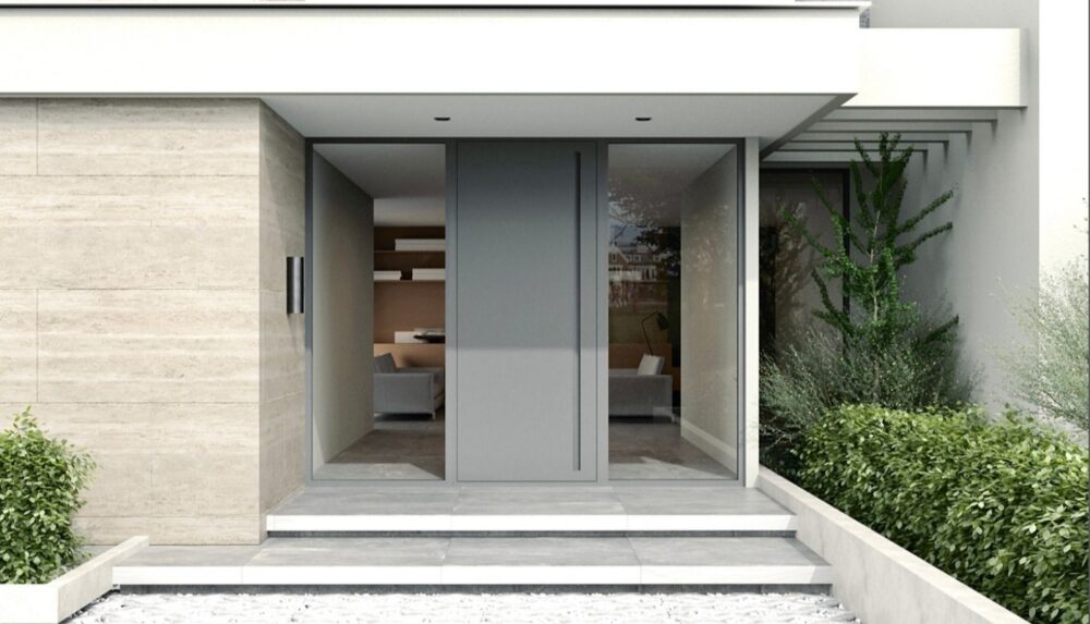 ประตูอลูมิเนียม Main Entrance<br> Model SM83